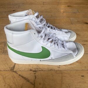 White with Green, Black & Grey Nike Blazers